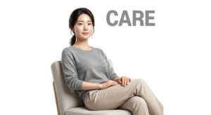 회복 후 안정을 취하고 있는 여성의 평온한 모습